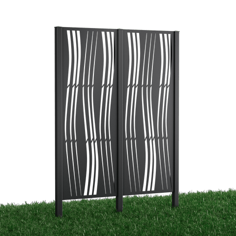 Metallsichtschutz Arno 2er Set zum Einbetonieren Modell | Pulverbeschichtet Anthrazit