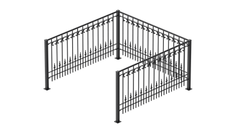 Geländer Lucca als 3D-Modell | Pulverbeschichtet anthrazit