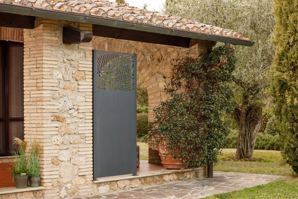 Sichtschutz Rienza montiert | Pulverbeschichtet Anthrazit