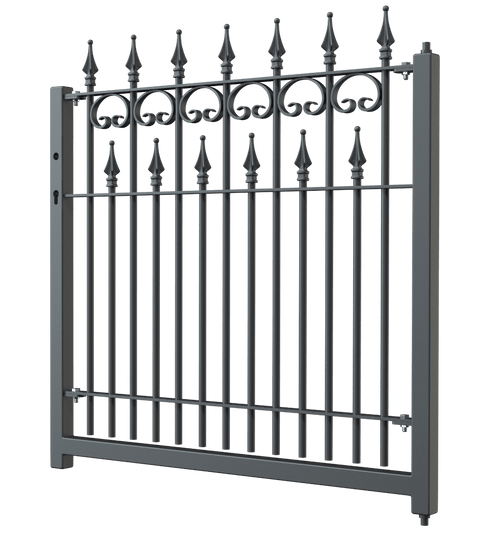 Gartentor Lugano als 3D Modell | Pulverbeschichtet Anthrazit