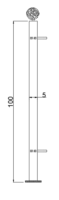Technische Zeichnung Eckpfosten mit Zirbel zum Aufschrauben