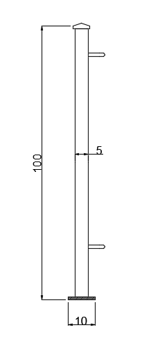 Technische Zeichnung Endpfosten zum Aufschrauben