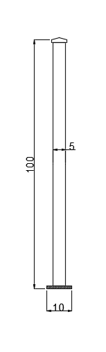 Technische Zeichnung Zaunpfosten zum Aufschrauben