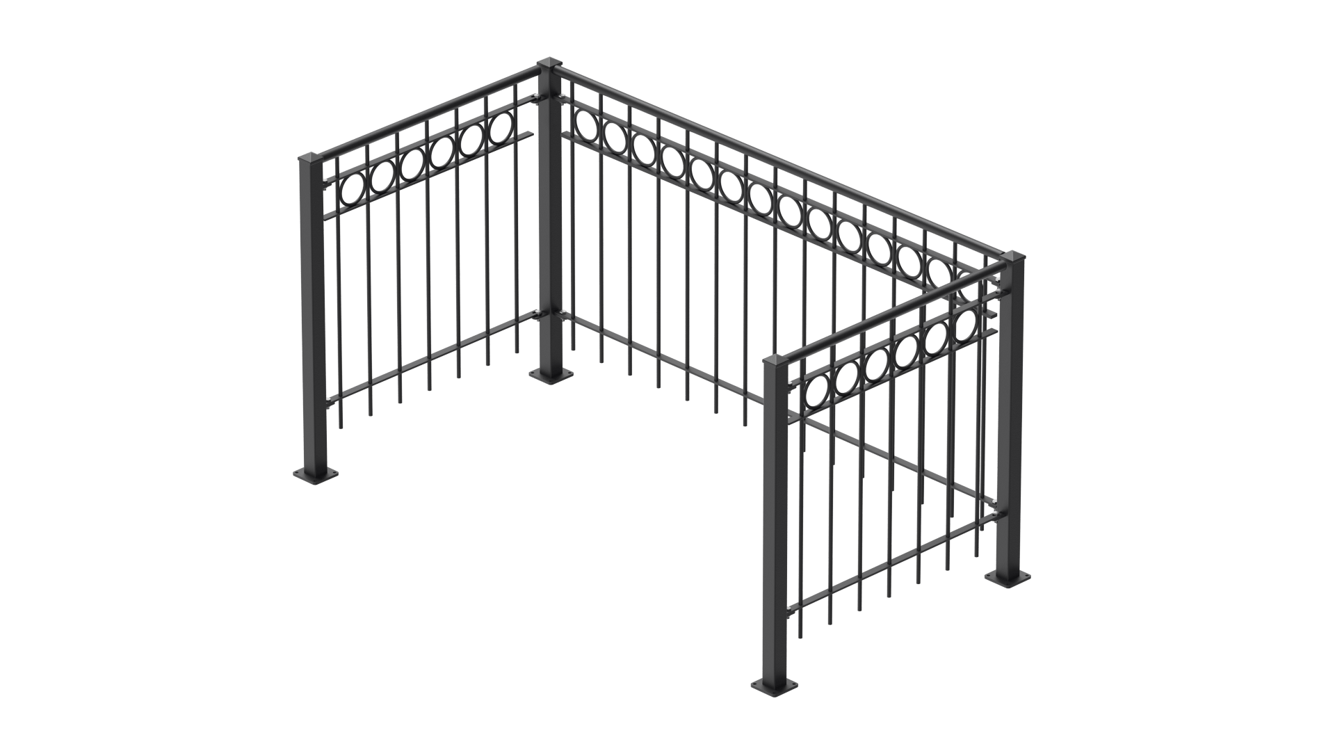 Geländer Belluno als 3D-Modell | Pulverbeschichtet anthrazit