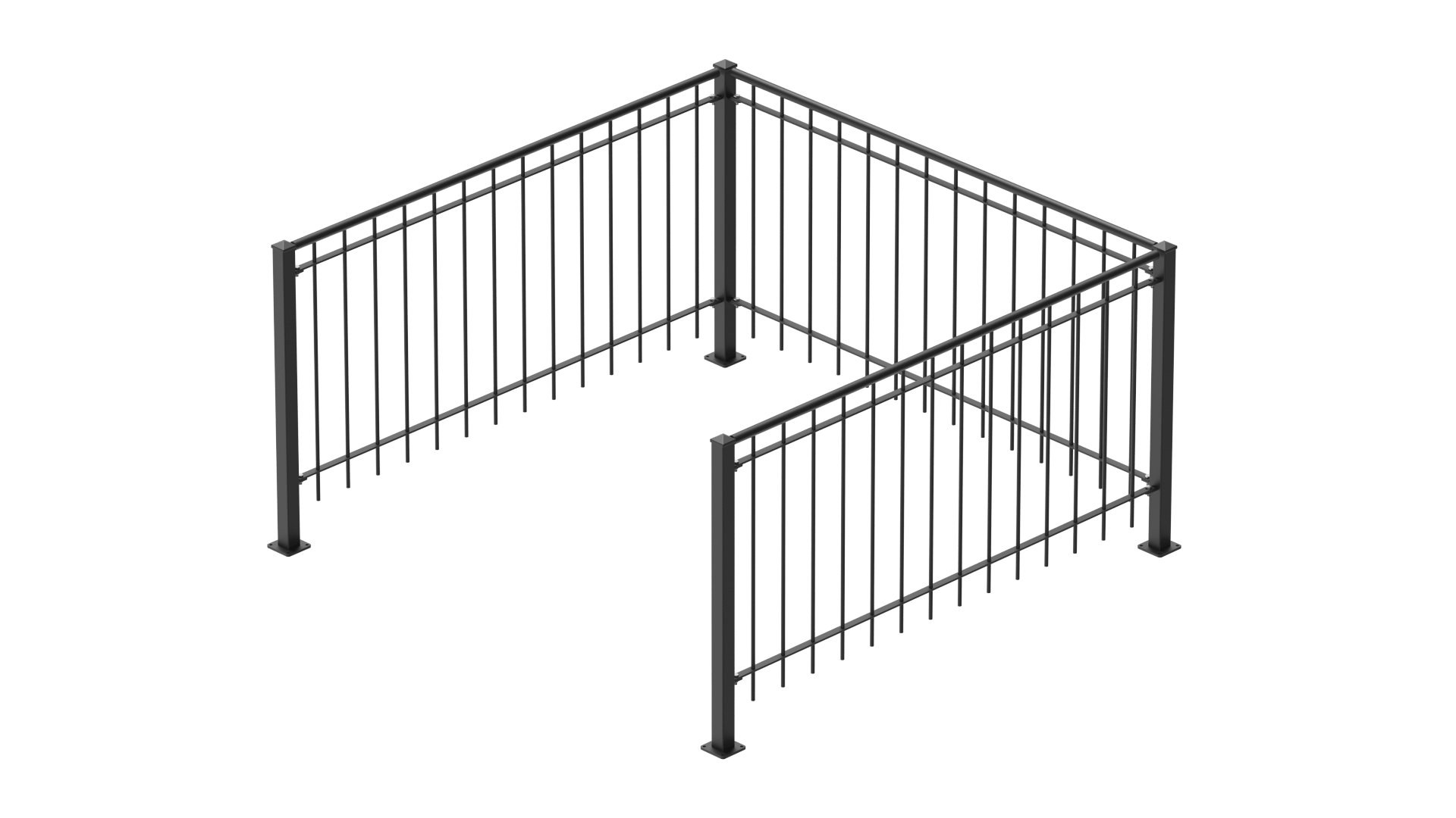 Geländer Ancona als 3D-Modell | Pulverbeschichtet anthrazit