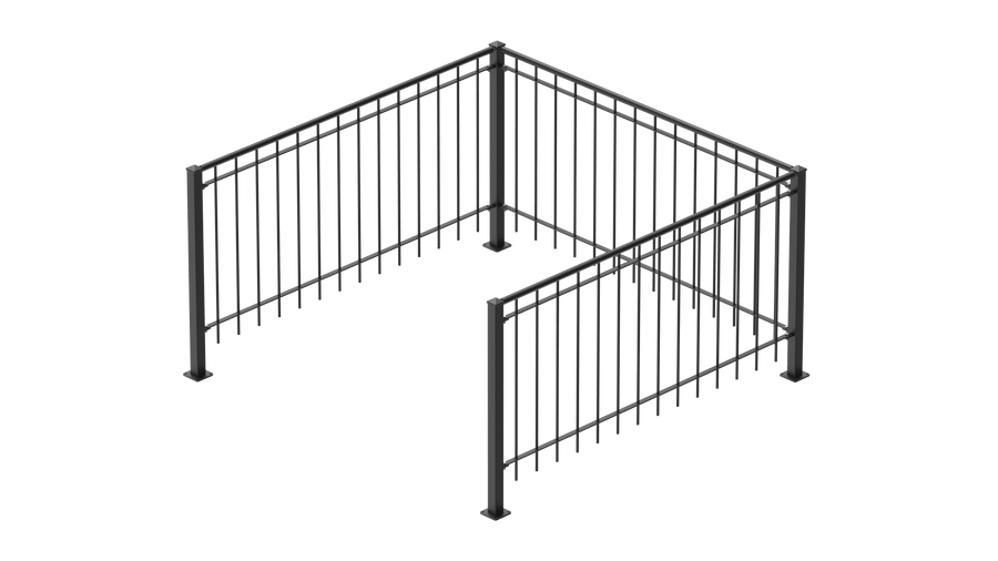 Geländer Ancona als 3D-Modell | Pulverbeschichtet anthrazit
