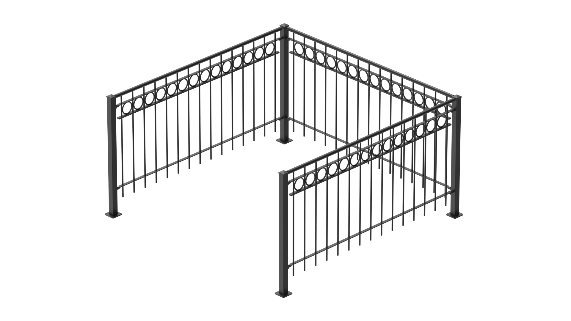 Geländer Belluno als 3D-Modell | Pulverbeschichtet anthrazit