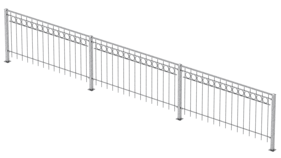 Geländer Belluno als 3D-Modell | Feuerverzinkt