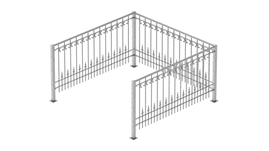 Geländer Lucca als 3D-Modell | Feuerverzinkt