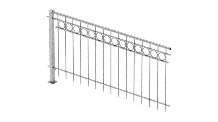 Geländer Belluno als 3D-Modell | Feuerverzinkt