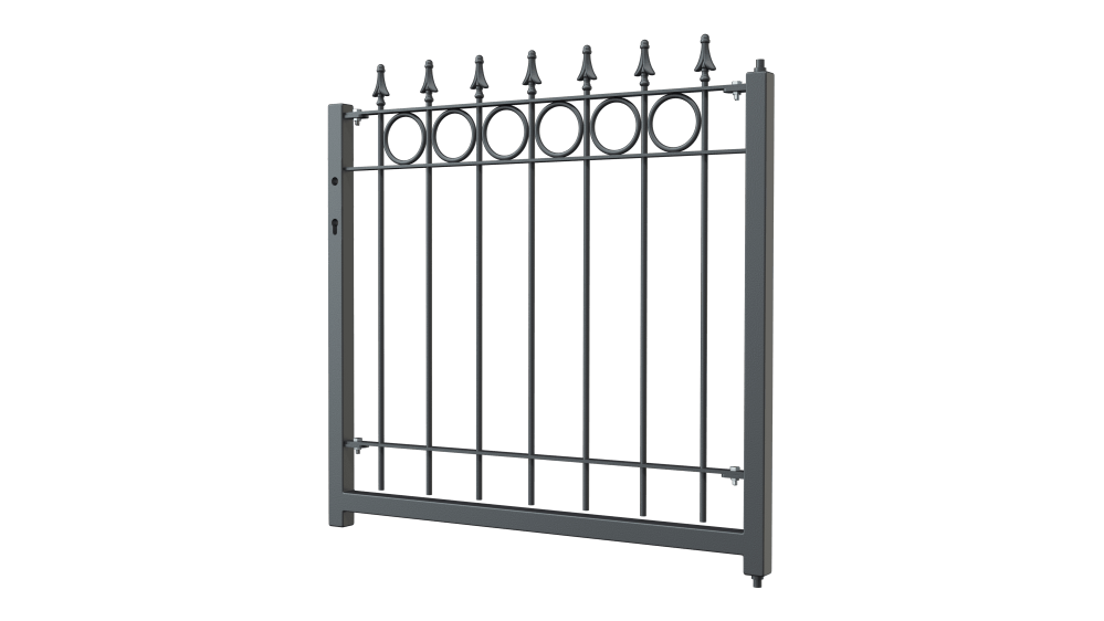 Gartentor Belluno 3D Modell | Pulverbeschichtete Sonderfarbe RAL 7016 Anthrazitgrau