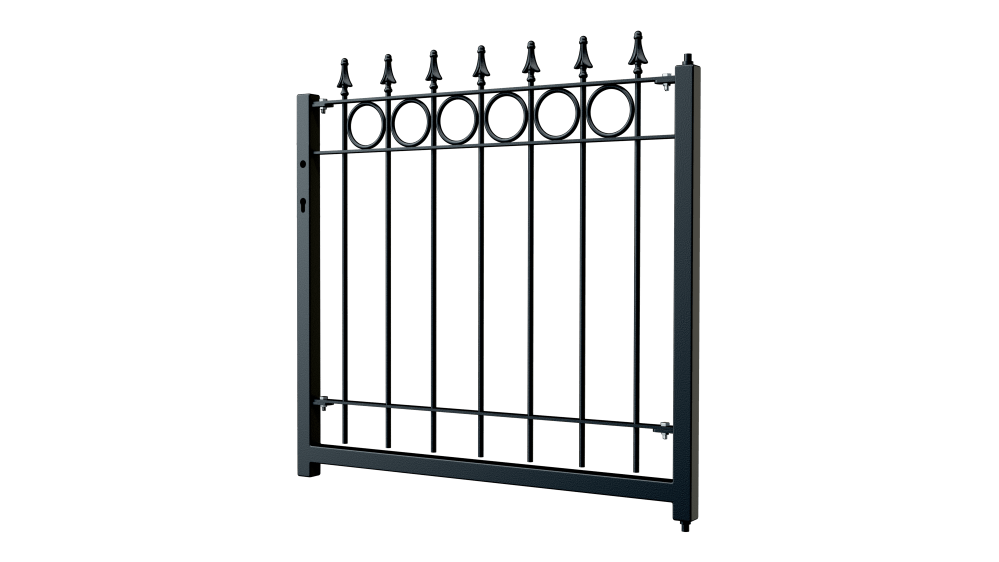 Gartentor Belluno 3D Modell | Pulverbeschichtete Sonderfarbe RAL 9005 Tiefschwarz