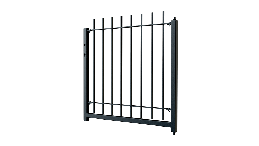 Gartentor Padua als 3D Modell | Pulverbeschichtet Sonderfarbe RAL 9005 Tiefschwarz