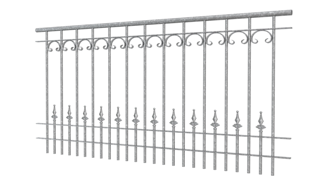 Geländer Lucca als 3D-Modell | Feuerverzinkt