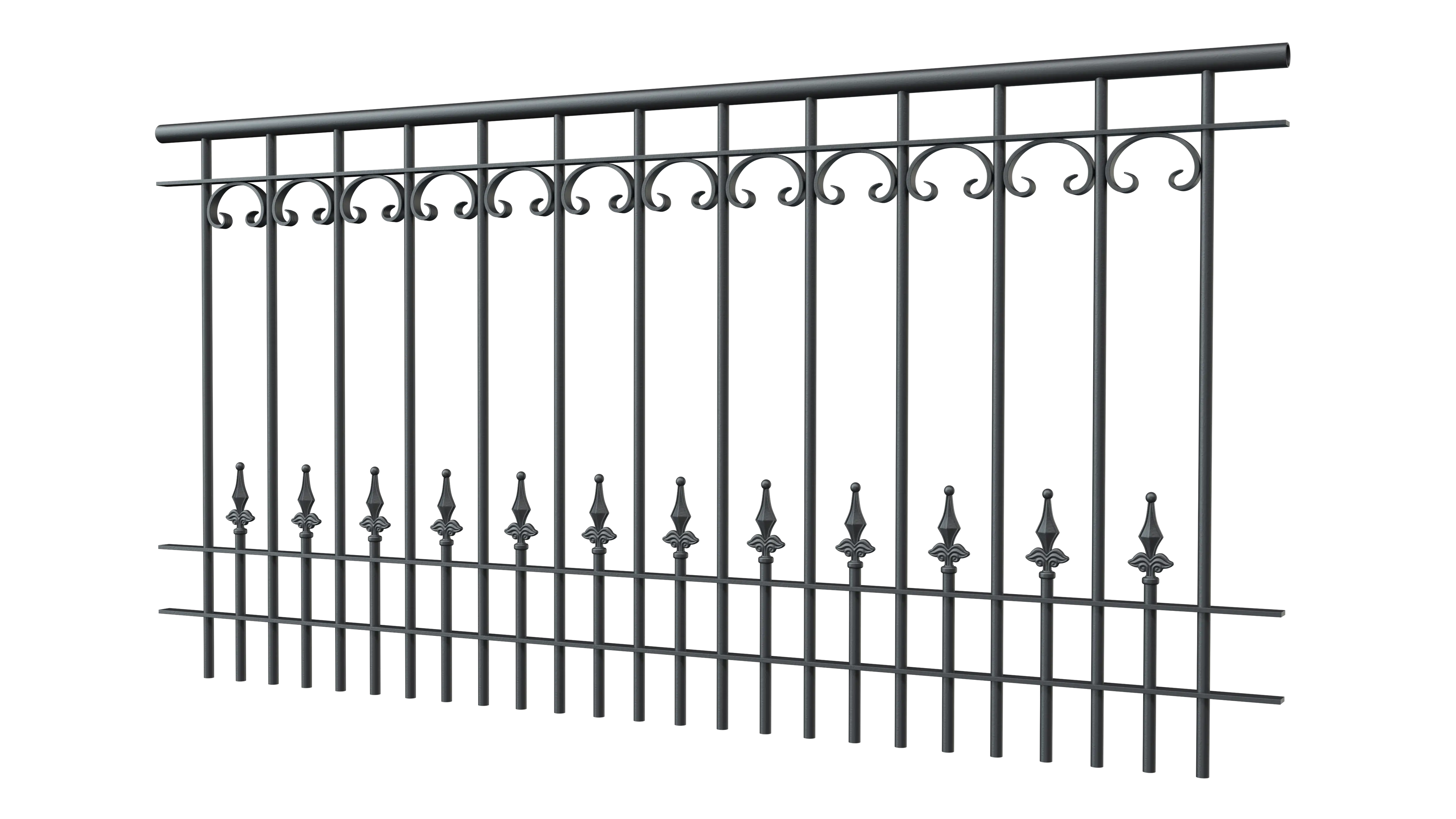 Geländer Lucca als 3D-Modell | Pulverbeschichtet anthrazit