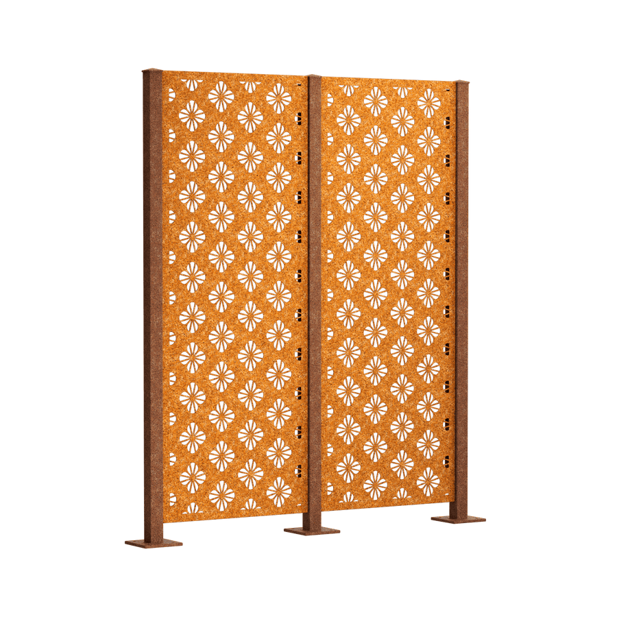 Metallsichtschutz Roya 2er Set zum Aufschrauben Modell | Cortenstahl