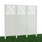 Metallsichtschutz Amato 3er Set zum Einbetonieren 3D Modell | Pulverbeschichtet Sonderfarbe RAL 9010 Reinweiß