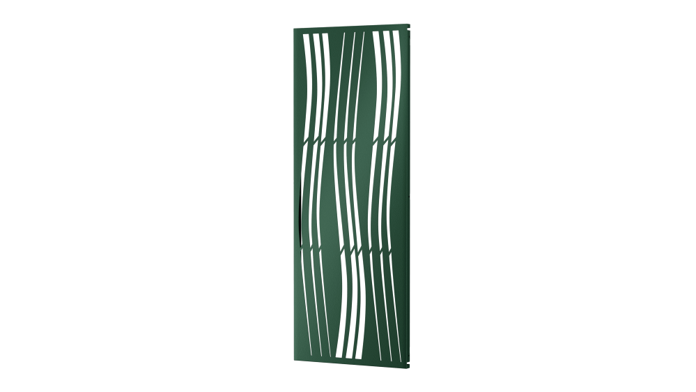 Sichtschutz Arno als 3D-Modell | Pulverbeschichtet Sonderfarbe RAL 6005 Moosgrün