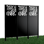 Metallsichtschutz Liro 3er Set zum Einbetonieren 3D Modell | Pulverbeschichtet Sonderfarbe RAL 9005 Tiefschwarz