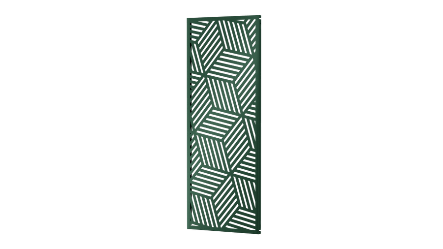 Sichtschutz Reno als 3D-Modell | Pulverbeschichtet Sonderfarbe RAL 6005 Moosgrün