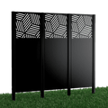 Metallsichtschutz Rienza 3er Set zum Einbetonieren Modell | Pulverbeschichtet RAL 9005 Tiefschwarz