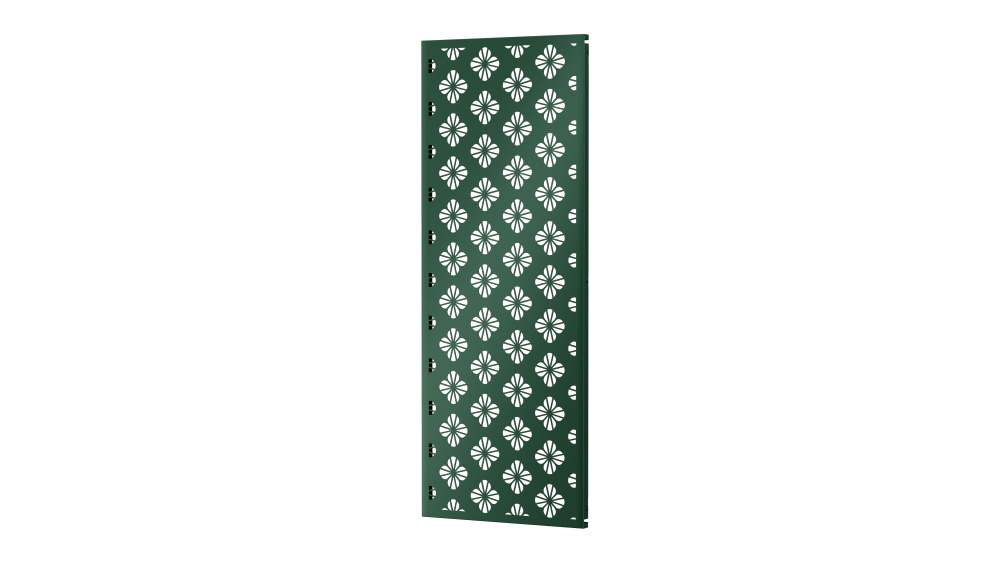 Sichtschutz Roya als 3D-Modell | Pulverbeschichtet Sonderfarbe RAL 6005 Moosgrün