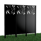 Metallsichtschutz Taro 3er Set zum Einbetonieren 3D Modell | Pulverbeschichtet Sonderfarbe RAL 9005 Tiefschwarz