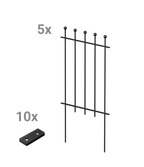 Steckzaun Ancona als Set in pulverbeschichtet Sonderfarbe RAL 9005 Tiefschwarz als 3D-Modell