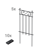 Steckzaun Balerna als Set in pulverbeschichtet Sonderfarbe RAL 9005 Tiefschwarz als 3D-Modell