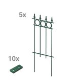 Steckzaun Belluno als Set in pulverbeschichtet Sonderfarbe RAL 6005 Moosgrün als 3D-Modell