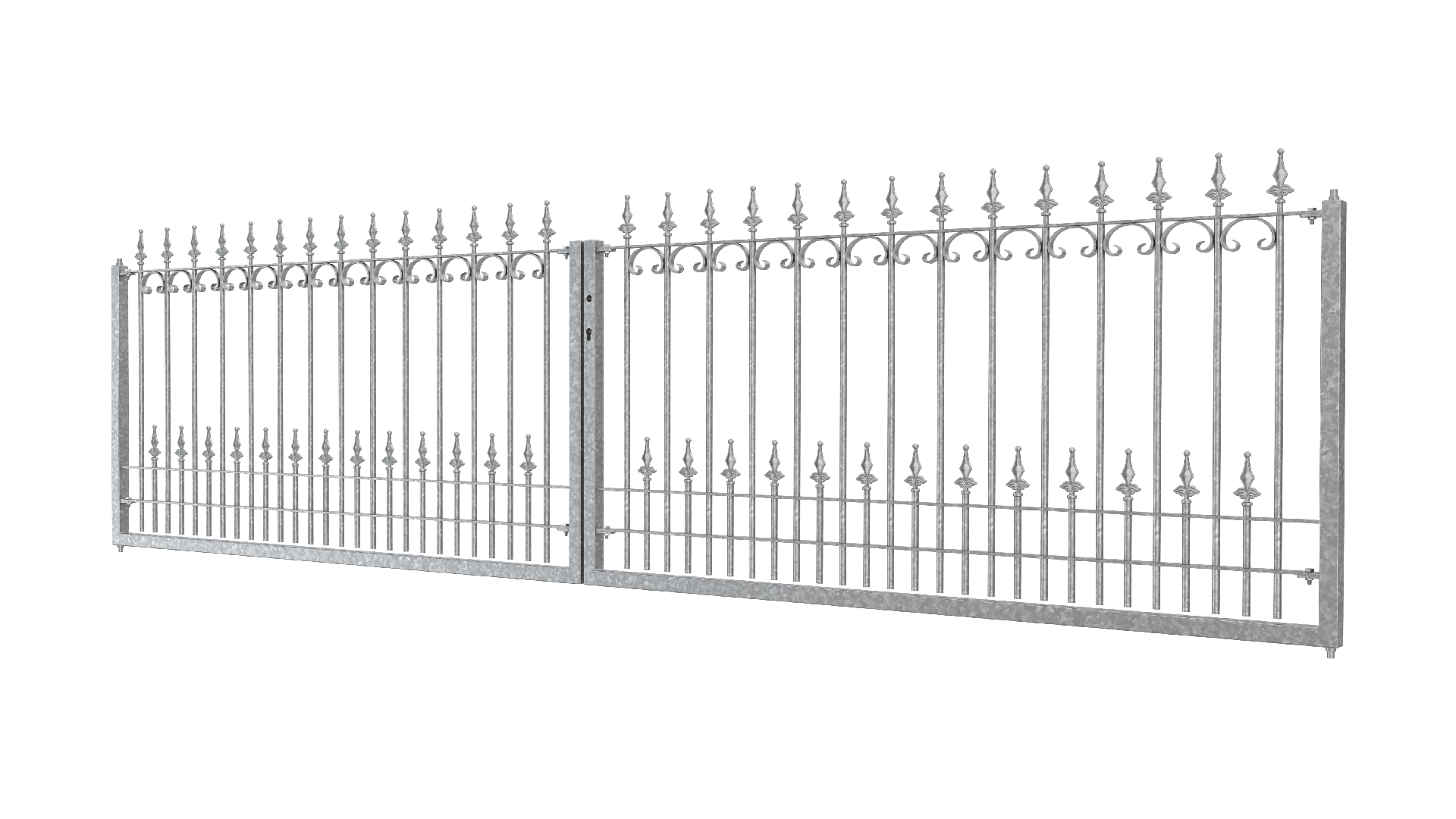 Zweiflügeliges Tor Lucca als 3D Modell | Feuerverzinkt