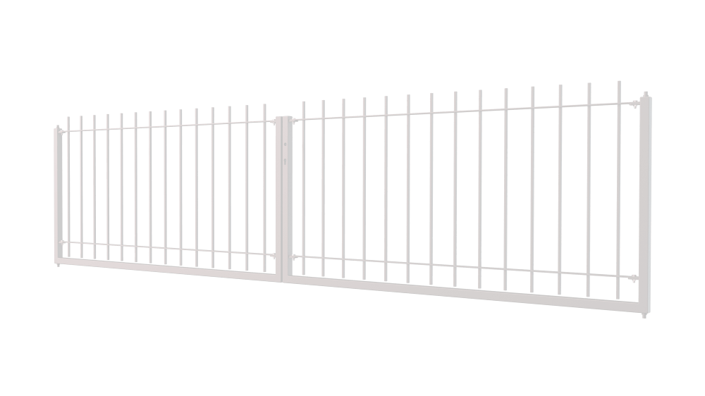 Zweiflügeliges Tor Padua | Pulverbeschichtet Sonderfarbe RAL 9010 Reinweiß