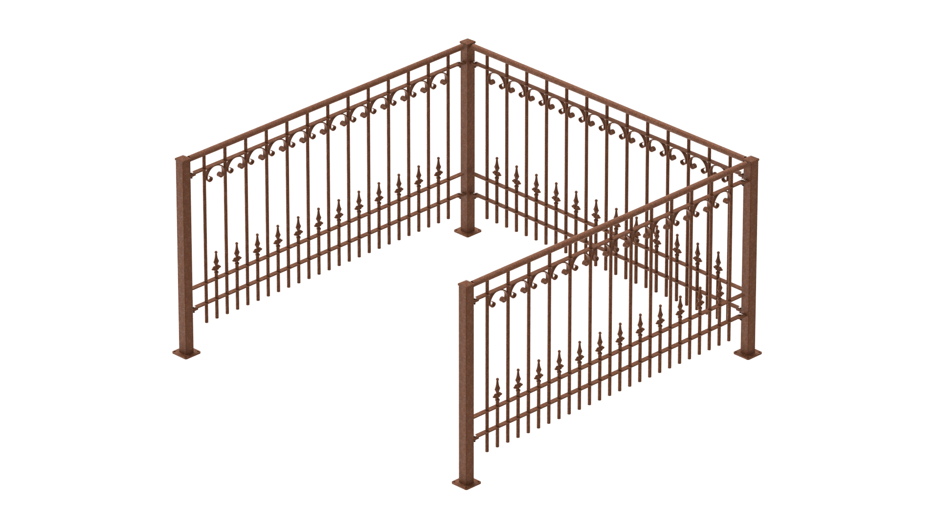 Geländer Lucca als 3D-Modell | Unbeschichtet