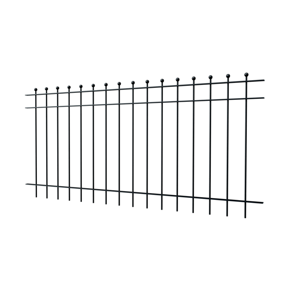 Zaun Como | Pulverbeschichtet RAL 9005 Tiefschwarz