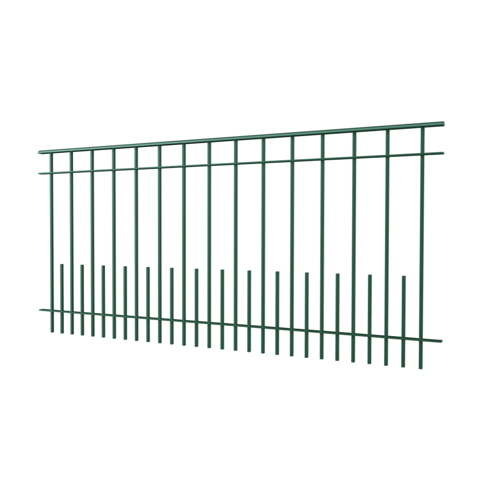 Geländer Perugia als 3D-Modell | Pulverbeschichtet Sonderfarbe RAL 6005 Moosgrün